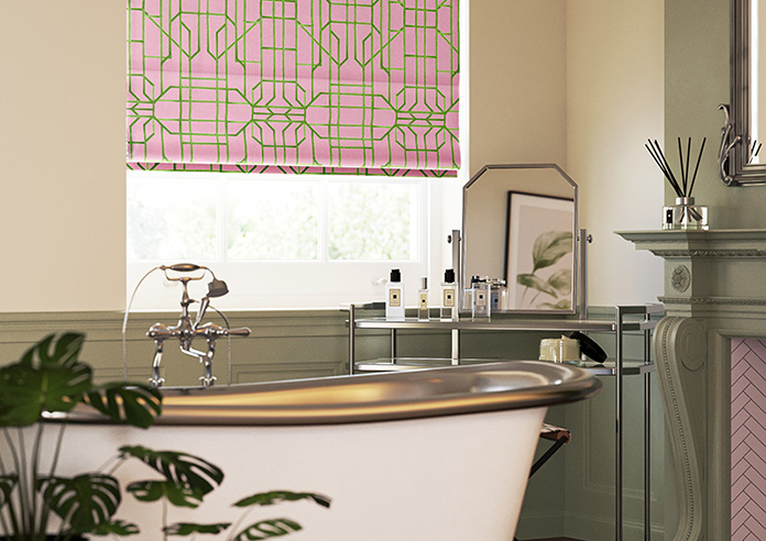 Bamboo Candy, Green Pink - Roman Blind - Image 5